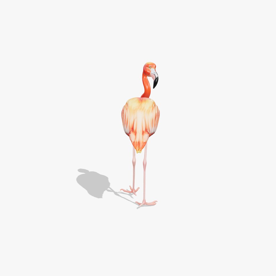 Vibrant Pink Flamingo Sculpture model pack